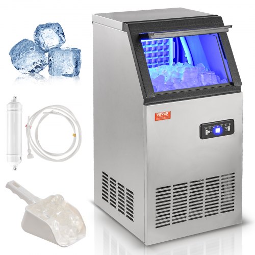 VEVOR Commercial Ice Maker Freestanding Cabinet Machine 45.4 kg/24H 45 Ice Cubes