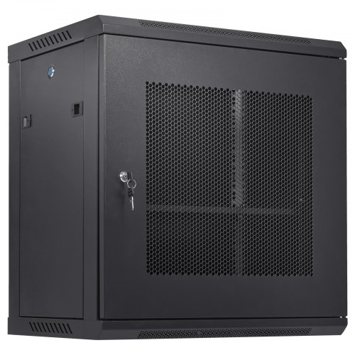 VEVOR 12U Wall Mount Network Server Cabinet, 39.4cm/15.5" Deep, Server Rack Cabinet Enclosure, 90kg/200 lbs Max. Ground-mounted Load Capacity, with Locking Door Side Panels, for IT Equipment, A/V Devices