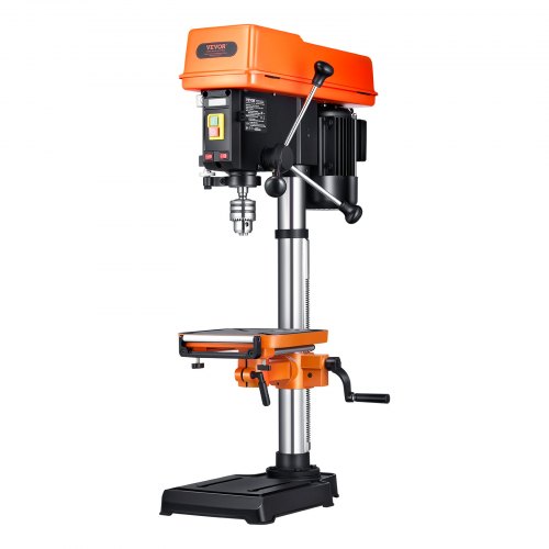 VEVOR 304.8 mm Benchtop Drill Press, 750W, 340-2200 RPM Variable Speed Bench Drill Press, with 0-45° Tilting Worktable, LED Work Light, X-ray Positioning, Tabletop Drilling Machine for Wood Metal