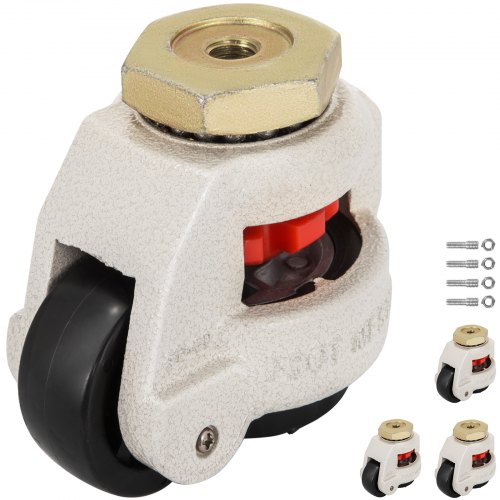 VEVOR 4 Pack Leveling Caster GD-80S Stem Mounted Footmaster Leveling Caster 500 kg per Leveling Caster Wheels Nylon Wheel and NBR Pad (GD-80S)