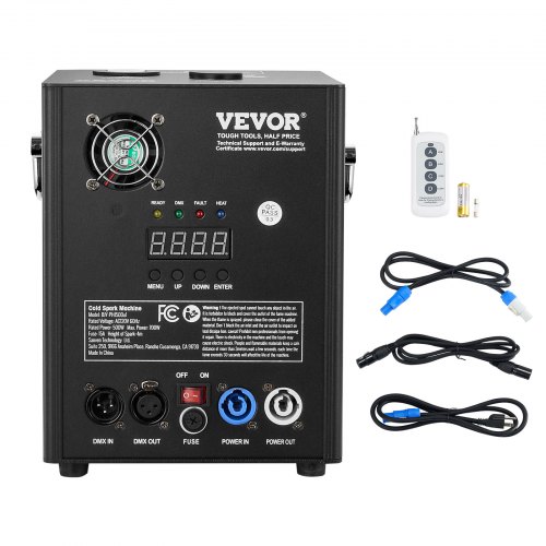 VEVOR Cold Spark Machine, 500W Output Fireworks Controller, 6.6-13ft Adjustable Height, with Advanced DMX System,LED Screen,Portable Handle, HeavyDuty Aluminum Alloy for Stage DJ Wedding Event,Party