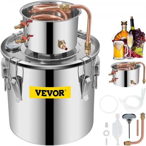 VEVOR Still Distillery Kit 20.8 L Essential Oil Distilling Kit w/ Water Pump