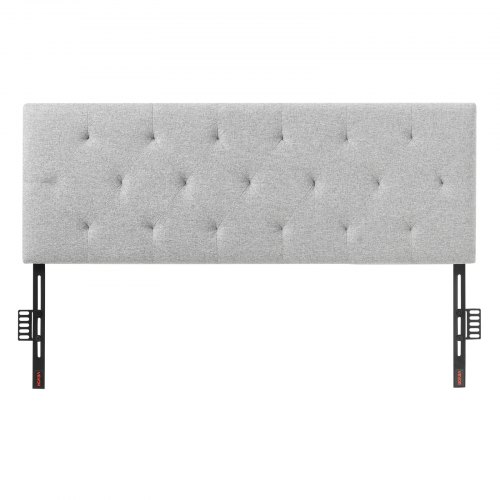 VEVOR Headboard, Full Size Headboard with Adjustable Height, Comfortable Diamond Tufted for Full Size Bed, W 56.3 x H（35.6-47.4）inches, Ideal for Bedroom, Hotel, Homestay, Dormitory, Light Grey