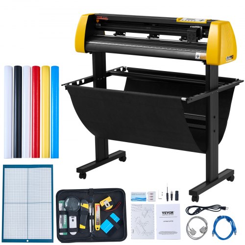 VEVOR 34" (86.4 cm) Vinyl Cutter/Plotter Sign Cutting Machine Software 3 Blades LCD Screen