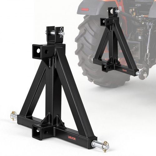 VEVOR 3 Point Trailer Hitch with 50.8 mm Receiver, 3 Pt Quick Hitch Attachment, Tractor Tow Drawbar Adapter, Compatible with Category 1, Kubota, Mahindra, Ford, Yanmar, John Deere, Massey Ferguson