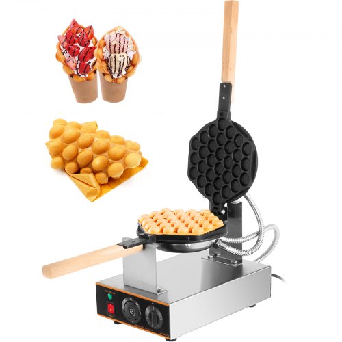 VEVOR Commercial Egg Waffle Maker 220V 1400W Stainless Steel Egg Waffle Maker Bubble Waffle Maker 30pcs Egg Waffle Maker Professional Bubble Egg Waffles Cake Machine Waffle Baker