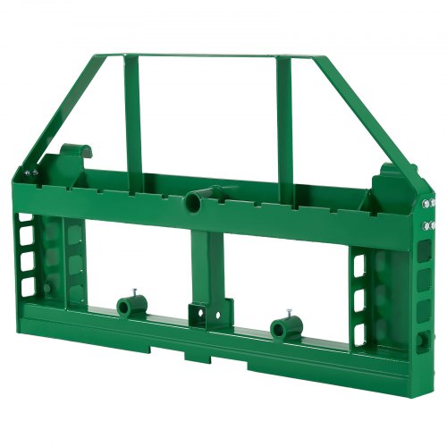 VEVOR Skid Steer Pallet Frame, 1814 kg Rated Load Capacity, 115 cm Pallet Fork Frame Attachments with 50.8 mm Hitch Receiver & Spear Sleeves, Fit for John Deere Loaders Quick Attach Mount, Frame Only