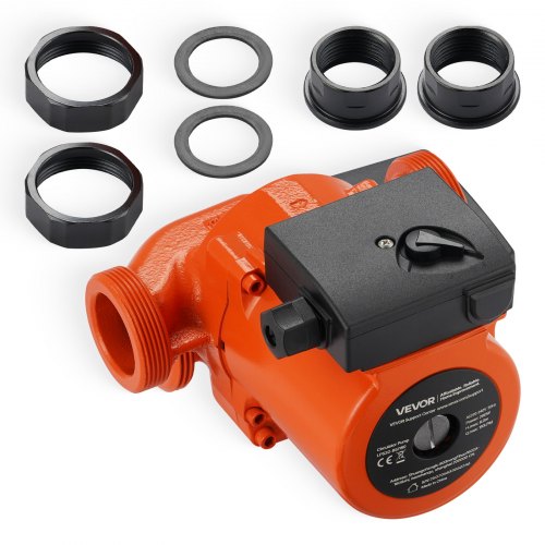 VEVOR LPS32-8S/180 Cast Iron Circulator Pump, 3/8 HP, 220-240V 110 LPM Hot Water Recirculating Circulation Pump, Threaded Connection, 3-Speed Adjustment, Quiet Operation, for Home Heating System, inlet and outlet both 2 inch