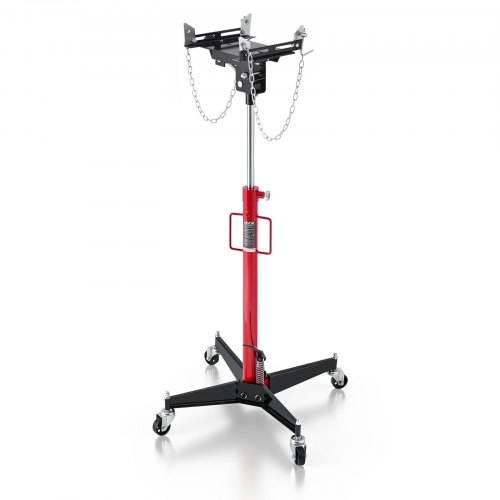 VEVOR Hydraulic Transmission Jack, 1100 lbs / 0.5 Ton Lifting Capacity Telescoping Transmission Jack with Foot Pedal, 360° Swivel Wheel, 127-202 cm High Lifting Height, Lift Hoist for Garage/Shop