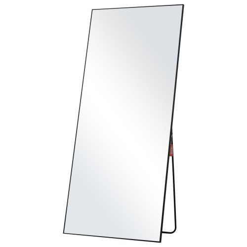 VEVOR Full Length Mirror, 71" x 31", Extra Large Standing Hanging or Leaning Rectangle Floor Tempered Mirror with Stand Aluminum Alloy Frame, Full Body Dressing Mirror for Living Room Bedroom, Black