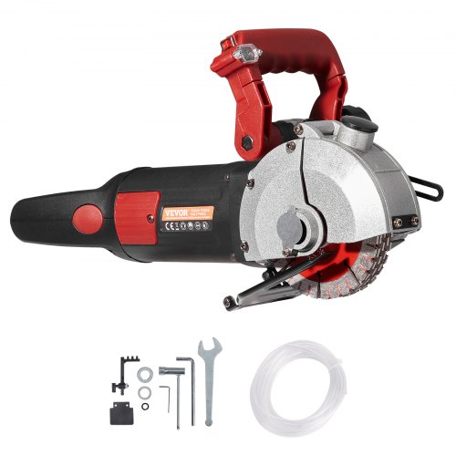 VEVOR Wall Chaser, 34 mm Cutting Depth Wall Cutting Machine 2500W Wall Groove Cutting Machine 38 mm Cutting Width Wall Slotting Machine With 5 Saw Blades 115 mm Diameter 6300r/Min with Infrared Ray