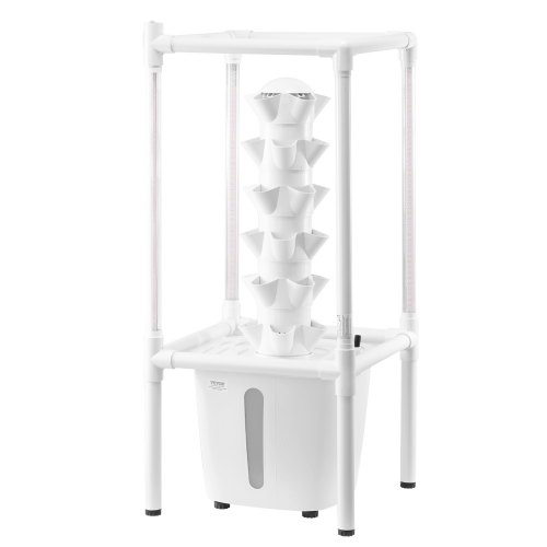 VEVOR Hydroponic Growing System with Grow Light, 30 Pods Vertical 6 Tiers Hydroponic Tower, Home Hydronic Garden with Water Pump, Plants Germination Kit for Indoor Herbs, Fruits and Vegetables