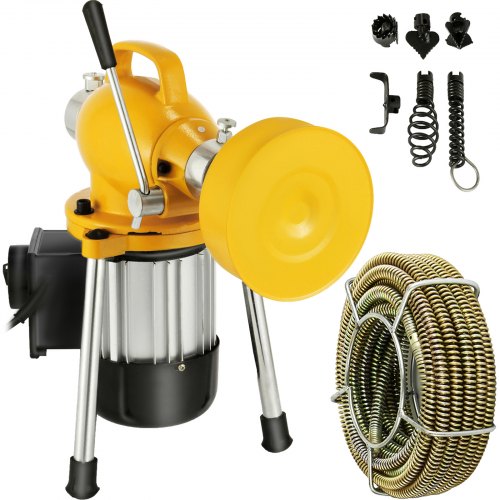 VEVOR Drain Auger Ø20-100mm 400W Pipe Dredger Pipeline Unblocker Snake Cleaner Portable Tool for Toilet