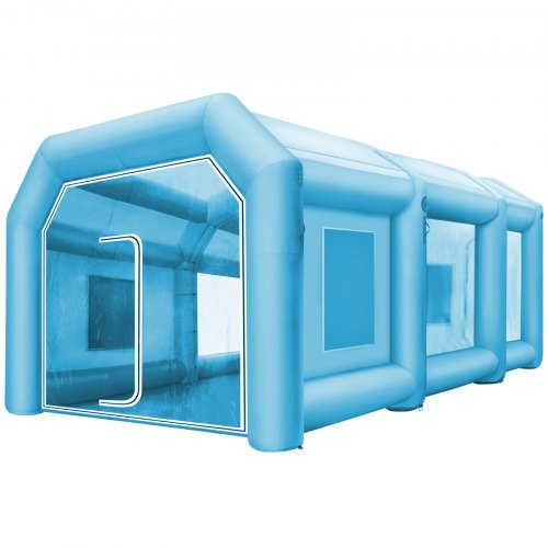 VEVOR Inflatable Paint Booth 33x16.4x11.5ft, Inflatable booth with 2 Blowers, Inflatable Spray Booth with Filter System, Portable Car Paint Booth for Car Parking Tent Workstation