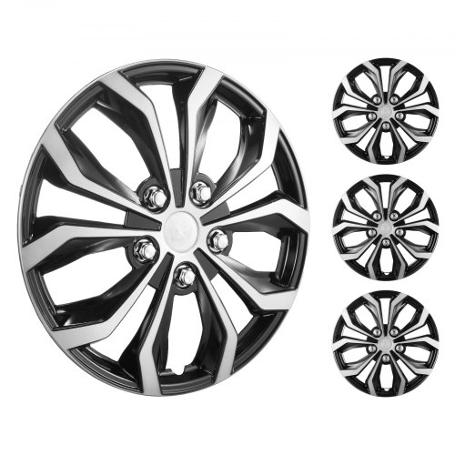 VEVOR Wheel Rim Cover Hubcaps, 16 in Diameter, Sturdy & Durable Scratch-Resistant Hubcap with Snap & Valve Nozzle Hole, ABS & PC Hubcap with High Rigidity & Less Wind Drag, Fits for All Weather Use