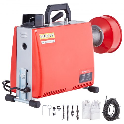 VEVOR Drain Cleaner Machine 20m x 16mm 250W Sewer Snake Auger Manual Feed