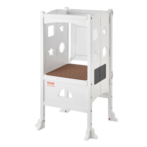 VEVOR Foldable Tower Step Stool for Toddler 3-Level Height 56.75 kg Loading White