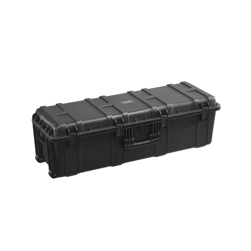 VEVOR 5.5 Cu.ft Weatherproof Hard Case, Large Capacity Waterproof Hard Case with 3 Handles, IP67 Waterproof Protective Case with 6 Clips, 6 Padlock Holes, and Foam Inserted for Large Equipment, Black