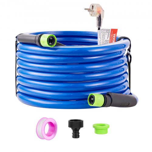 VEVOR 30ft Heated Water Hose for RV, Heated Drinking Water Hose Antifreeze to -45°F, Automatic Self-regulating, 5/8" I.D. with Quick-connect Fitting Set, Lead and BPA Free