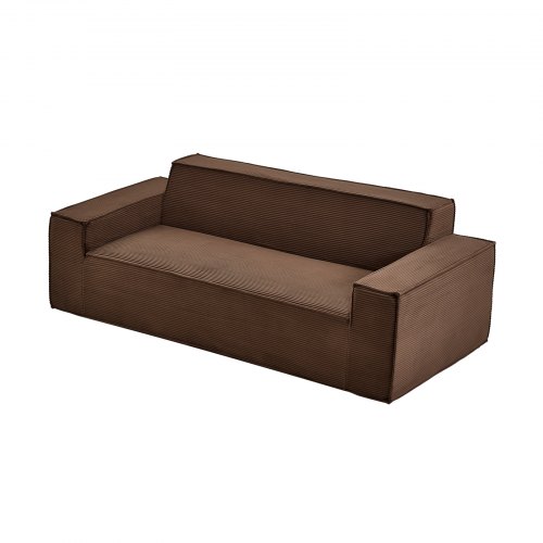 VEVOR 2110 mm Modern Sofa, Comfy Corduroy Couch with Deep Seats, Cloud Sofa with Wide Armrests, No Assembly Required, Large Plush Couch Ideal for Living Room, Bedroom, Apartment and Office, Brown