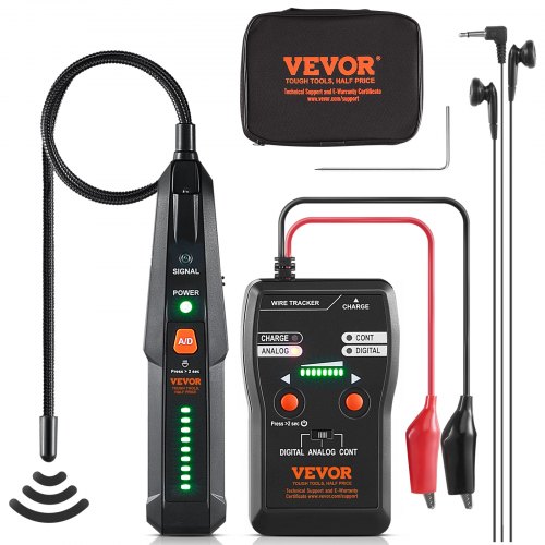 VEVOR Subterranean Wire Locator, Up to 6.5 FT Detection Depth, Earphone-Included Cable Tracer and Break Detector, 3280 FT Detection Range, Ideal for Locating Hidden Pet Fences and Sprinkler Valves