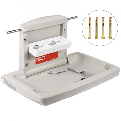 VEVOR 85 × 57 × 47 cm Horizontal Baby Changing Table Wall-mounted Baby Diaper Changing Station Vertical Fold Down Baby Changing Table