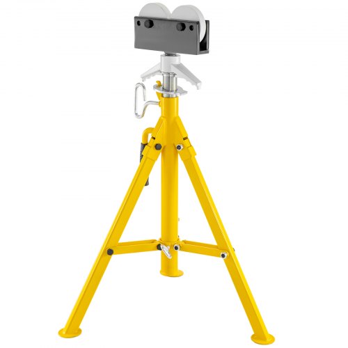 VEVOR Foldable Pipe Jack Stand Height Adjustment 32In To 55In, Roller Head Pipe Stand 4500Lbs/2 Tons Capacity for Pipe Threading, Pipe Hole Cutting