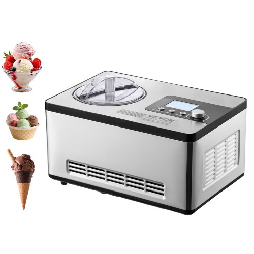 VEVOR 1.9 L Automatic Ice Cream Machine Electric Yogurt Gelato Make Silver