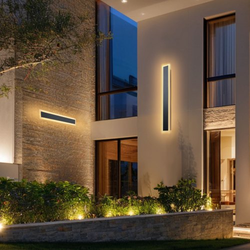 VEVOR Outdoor Wall Light, 600 mm, Long Strip Modern Exterior Wall Sconce Light Fixtures, 3000K Warm White, IP65 Waterproof, Anti-Rust Outside Patio Wall Mount Lighting, for House, Porch, Garage
