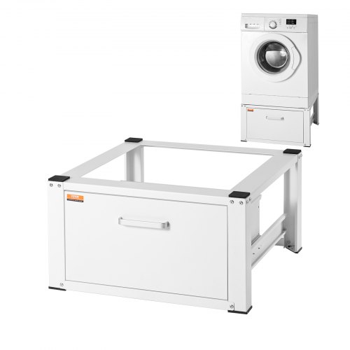 VEVOR Laundry Pedestal 686mmW x 366mmH, Washer And Dryer Base Stand Platform Universal Fit 299kg Capacity, Heavy Duty Multi-Functional Base for Washing Machine with Drawer & Rich Accessories