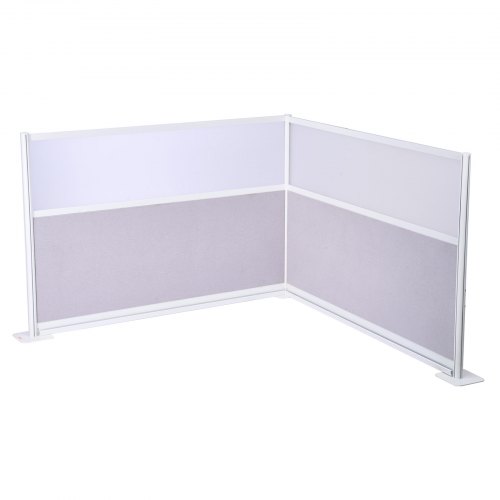 VEVOR Office Divider Privacy Partitions, 2-Pack, 1.83m x 1.22m Room Divider Walls, PET Workstation Cubicle Partition with Frosted Acrylic Windows, Freestanding Privacy Panels for Office Library