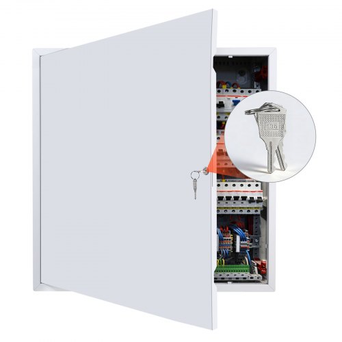 VEVOR Access Panel for Drywall, 64x64 cm Galvanized Steel Access Door, Easy Install Hinged Service Panel with Key, for Ceiling Plumbing Electrical, 62x62 cm Cutout Size White