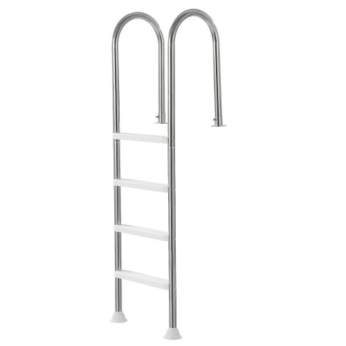 VEVOR Swimming Pool Ladder, 4-Step Double Handrails Stairs with Non-slip Heavy Duty Steps, Stainless Steel Load Capacity 265 lbs, for 54 In Inground Pools with Mounted Deck Board Indoor & Outdoor