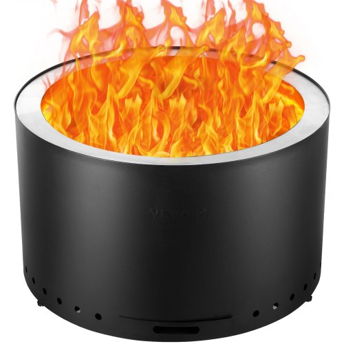 VEVOR Smokeless Fire Pit Stove Bonfire 71.1 cm Dia Wood Burning Stainless Steel