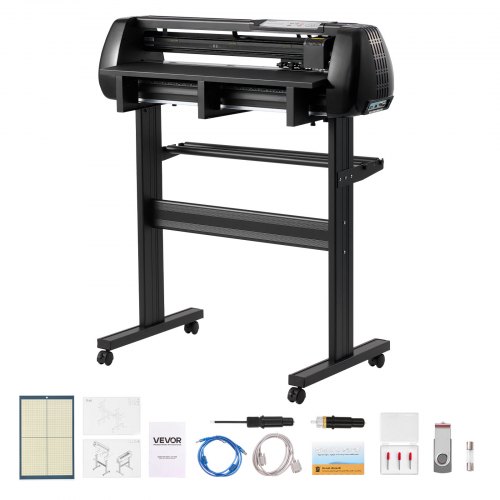 VEVOR Vinyl Cutter Machine, 720 mm Max Feed Width, Dual Blades, Adjustable Force and Speed, LED Display, Vinyl Plotter Cutter Printer with Signmaster Software for Compatible with Windows and macOS