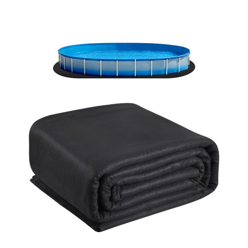 VEVOR Oval Pool Liner Pad, 12 x 24 ft Pool Liner Pad for Above Ground Swimming Pools, Extra-Thick Pool Mat, Prevents Punctures, Recycled Geotextile Material Underlayment Pad, Extend Liner Life