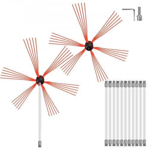 VEVOR Chimney Sweep Kit Chimney Cleaning Kit 1188.7 cm Sooteater Chimney Cleaning Kit