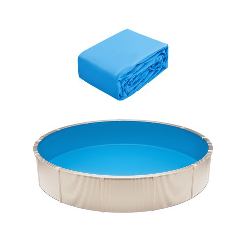 VEVOR Pool Liner, 11.5ft Round Pool Liner, Uinbead Style, Durable Vinyl Pool Liner, Standard Gauge, 47in Wall Height, Pool Liner Replacement for Steel Sided Above-Ground Swimming Pools, Solid Color