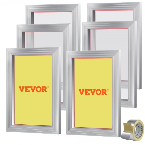 VEVOR Screen Printing Kit Silk Screen Printing Frame 25.4 cm x 35.6 cm 110 Count Mesh 6pcs