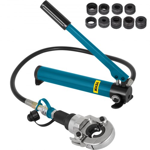 VEVOR 6T Hydraulic Crimping Tool V12-28mm TH16-32mm Press Pliers, V-shaped/TH-Shaped Pipe Crimping Pliers, Jaws 360° Head Hand-Held Press Pliers PE-X Crimping Tool for Composite Pipes PEX PE-X PB Pipe