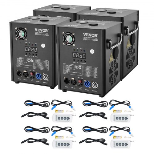 VEVOR Cold Spark Machine, 4 Pack 500W Output Fireworks Controllers, 6.6-13ft Adjustable Height, with Advanced DMX System,LED Screen,Portable Handle, Aluminum Alloy for Stage DJ Wedding Event,Party