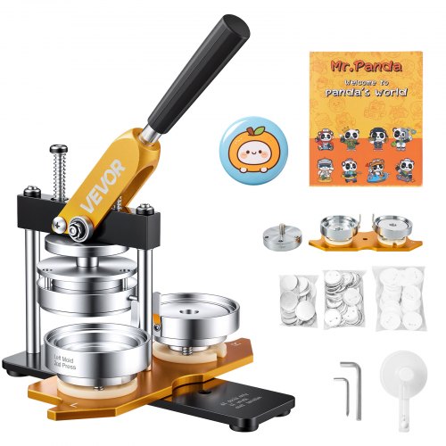 VEVOR Button Maker Machine, 75 mm (3 inch) Badge Punch Press Kit, Children DIY Gifts Pin Maker, Button Making Supplies with 100pcs Button Parts & Circle Cutter & Magic Book