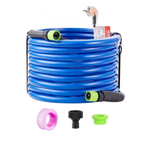 VEVOR 50ft Heated Water Hose for RV, Heated Drinking Water Hose Antifreeze to -45°F, Automatic Self-regulating, 5/8" I.D. with Quick-connect Fitting Set, Lead and BPA Free
