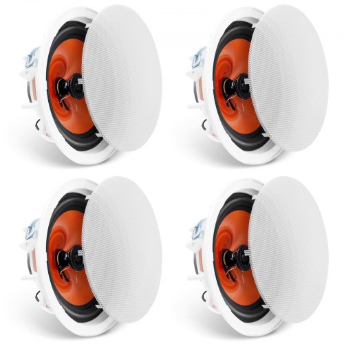 VEVOR 4PCs 8 in/20.3 cm Ceiling Speakers 100W Flush Mount Ceiling & in-Wall Speakers