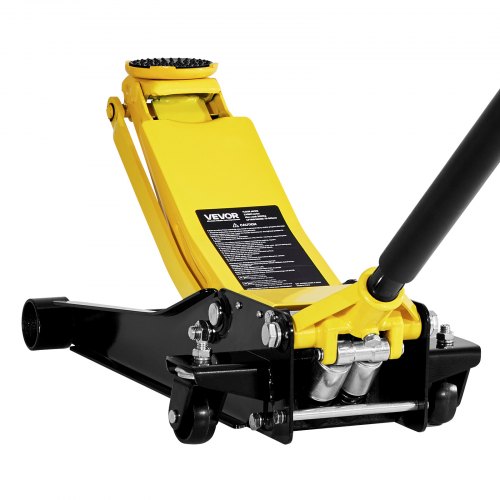 VEVOR Low Profile Floor Jack, Max 2 Ton Capacity, Steel Racing Floor Jack with Dual Pistons Quick Lift Pump, Heavy-Duty Hydraulic Trolley Car Lift for Sports Cars and Sedans, Lifting Range 75-505 mm