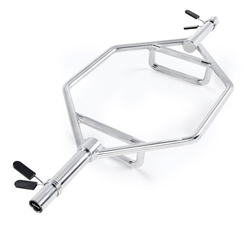 VEVOR Trap Bar Hex Bar, 50mm Hex Barbell, 360 kg Capacity Shrug Bars with Knurled Grips, Weightlifting and Strength Training Equipment, Home Gym for Squats, Deadlifts, Shoulder Presses, Silver