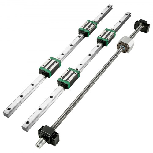 VEVOR  Linear Guide Rail  2Pcs HGR20-1000mm Linear Slide Rail with 1Pcs RM1605-1000mm Ballscrew with BF12/BK12 Kit Linear Slide Rail Guide Rail Square For DIY CNC Routers Lathes Mills