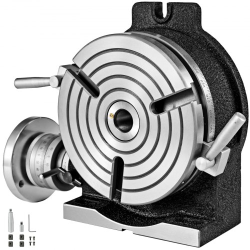 VEVOR Rotary Table 8 INCH/200 MM Horizontal Vertical Rotary Table 3-Slot Rotary Table for Milling Machine MT-3 Rotary Table for Milling 360 Degrees Precision Rotary Table for Milling Drilling Vise