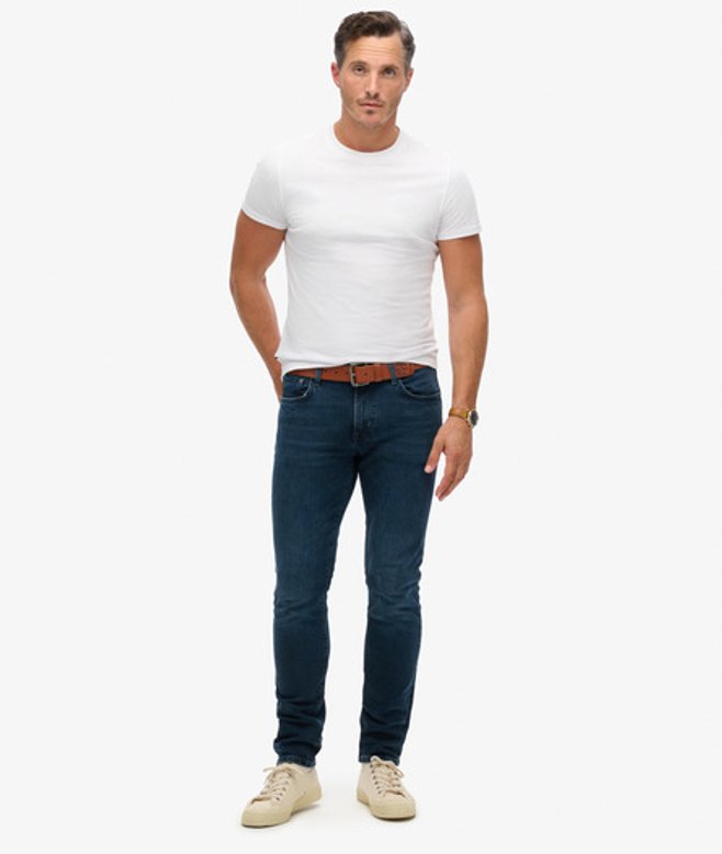 Superdry Herren Organic Cotton Vintage Slim Jeans Dunkelblau - Größe: 32/32