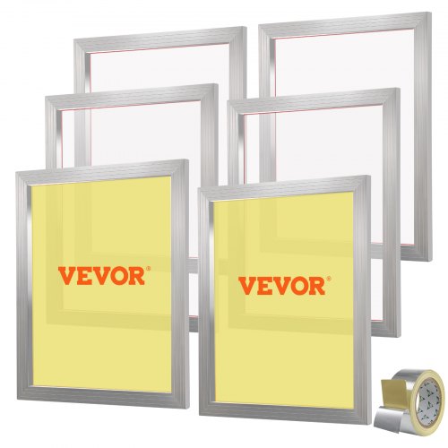 VEVOR Screen Printing Kit Silk Screen Printing Ram 20x24in 110 Count Mesh 6st